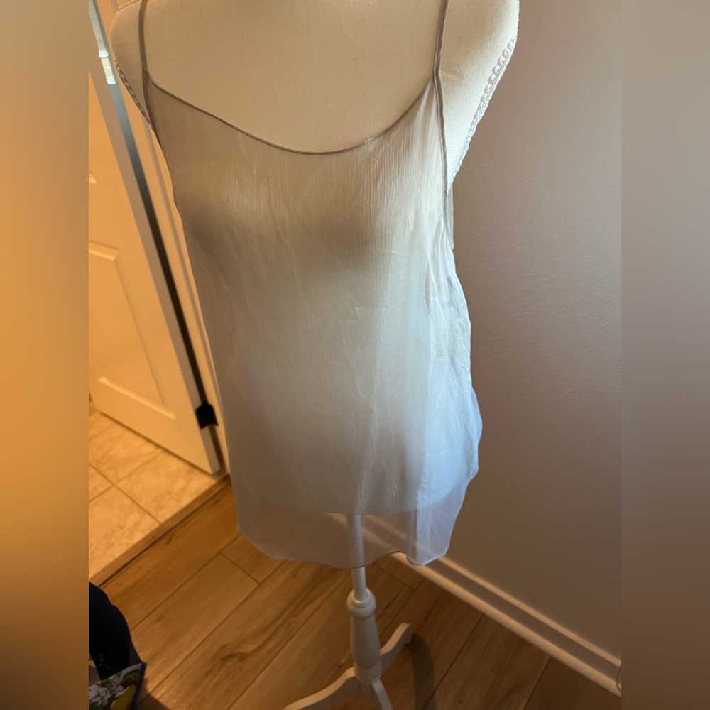 Beautiful People Lightweight Sheer Silk Camisole in Off-White